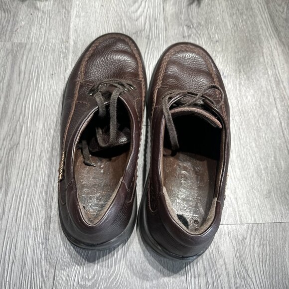 Mephisto Air Jet Men\'s Size 9 Oxford Sneakers Dark Brown Pebble Leather Casual